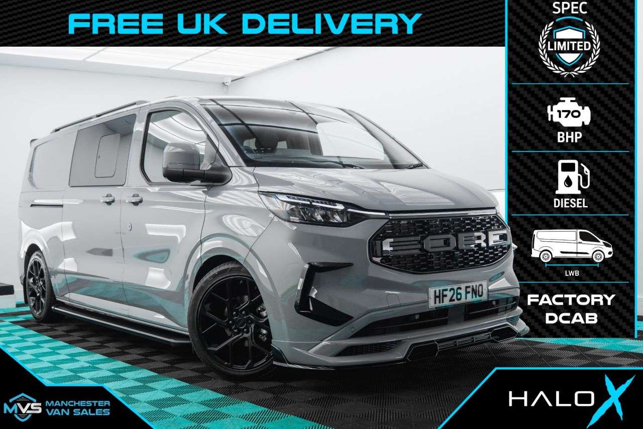 A 2026 FORD TRANSIT CUSTOM 2.0 320 LWB HALO X SPORTS EDITION DCAB 170BHP AUTO - TAILGATE A 2026 FORD TRANSIT CUSTOM 2.0 320 LWB HALO X SPORTS EDITION DCAB 170BHP AUTO - TAILGATE