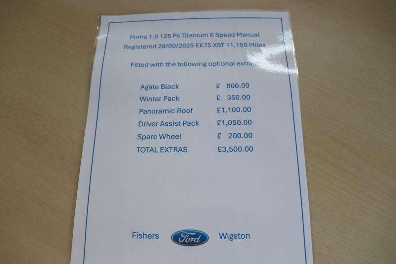 A 2025 FORD PUMA 1.0T EcoBoost MHEV Titanium SUV 5dr Petrol Hybrid Manual Euro 6 (s/s) (125 ps) A 2025 FORD PUMA 1.0T EcoBoost MHEV Titanium SUV 5dr Petrol Hybrid Manual Euro 6 (s/s) (125 ps)