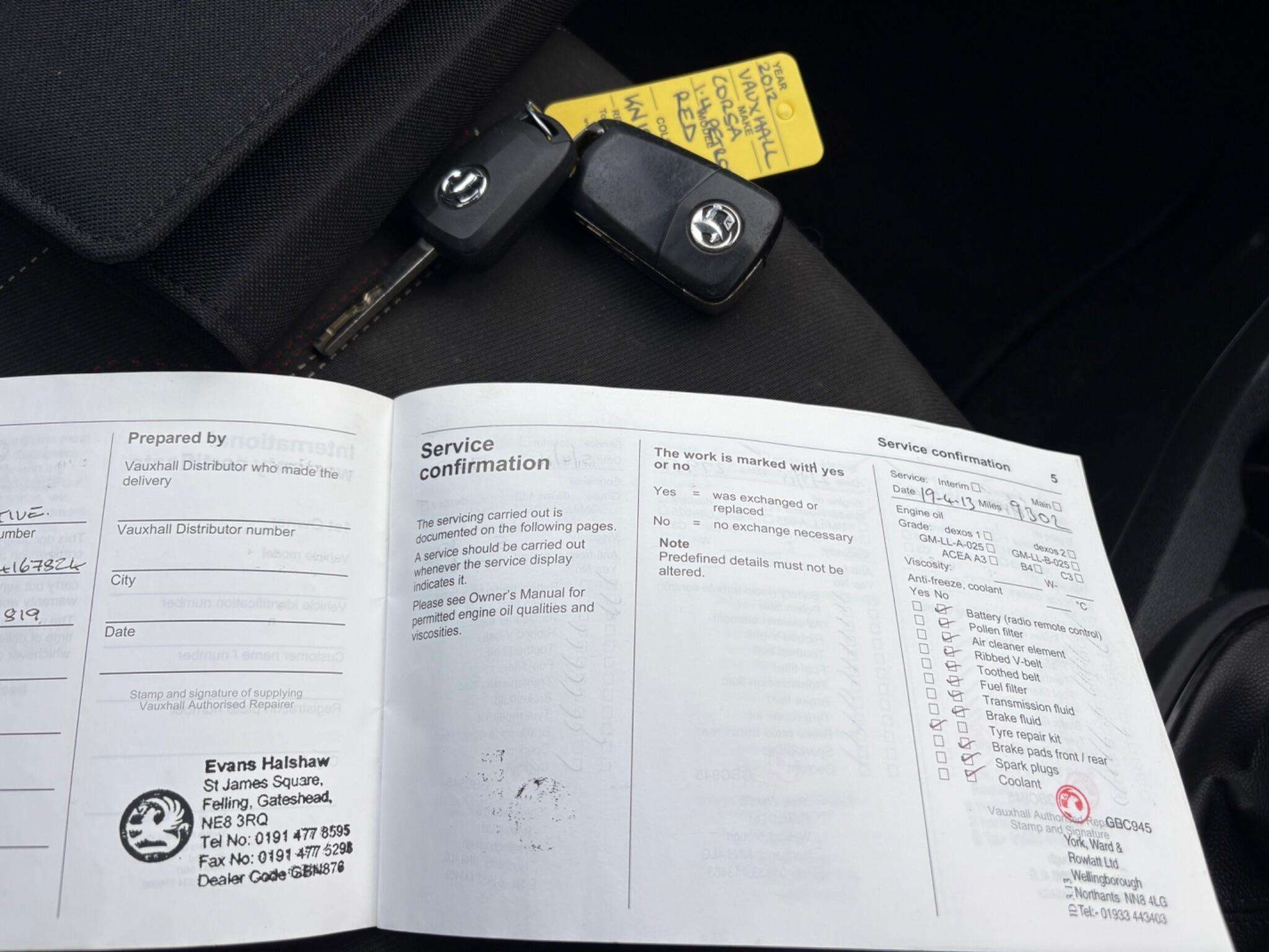 2012 VAUXHALL CORSA 2012 VAUXHALL CORSA