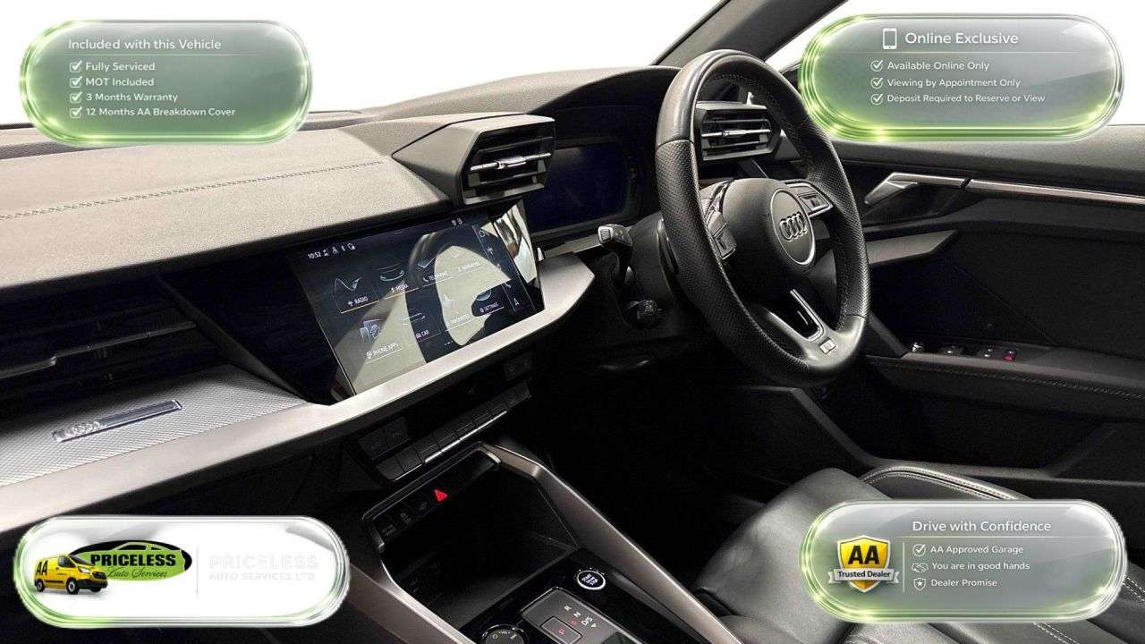 A 2023 AUDI A3 AUTOMATIC 1.4 TFSIe 40 S line Sportback 5dr Petrol Plug-in Hybrid S Tronic A 2023 AUDI A3 AUTOMATIC 1.4 TFSIe 40 S line Sportback 5dr Petrol Plug-in Hybrid S Tronic