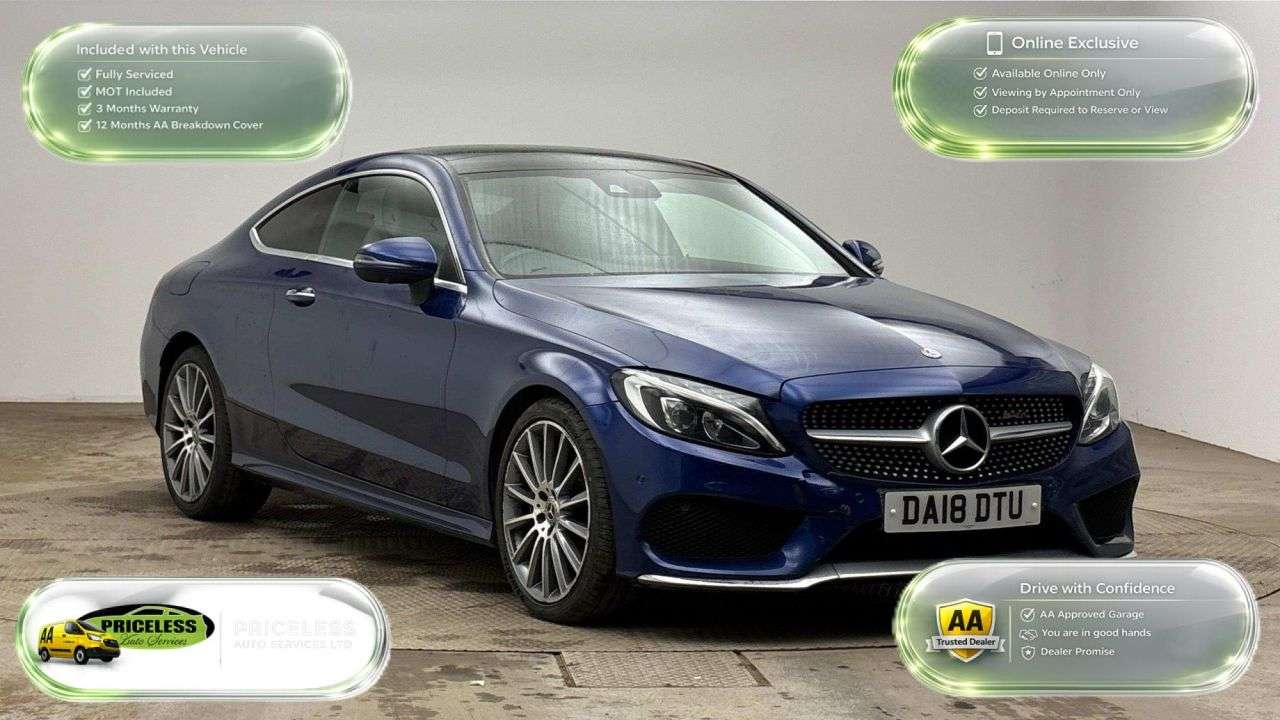 A 2018 MERCEDES-BENZ C CLASS AUTOMATIC 2.1 C220d AMG Line (Premium Plus) Coupe 2dr Diesel G-Tronic+ Euro A 2018 MERCEDES-BENZ C CLASS AUTOMATIC 2.1 C220d AMG Line (Premium Plus) Coupe 2dr Diesel G-Tronic+ Euro