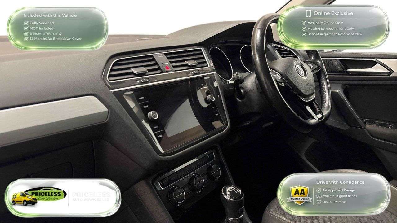 A 2018 VOLKSWAGEN TIGUAN 1.4 TSI SE Navigation SUV 5dr Petrol Manual Euro 6 (s/s) (125 ps) A 2018 VOLKSWAGEN TIGUAN 1.4 TSI SE Navigation SUV 5dr Petrol Manual Euro 6 (s/s) (125 ps)