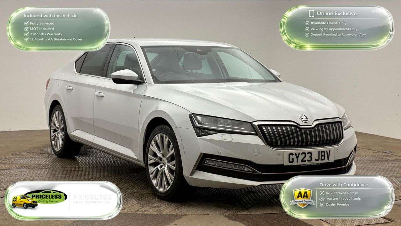 A 2023 SKODA SUPERB AUTOMATIC 1.4 TSI iV 13kWh SE L Hatchback 5dr Petrol Plug-in Hybrid DSG Eur A 2023 SKODA SUPERB AUTOMATIC 1.4 TSI iV 13kWh SE L Hatchback 5dr Petrol Plug-in Hybrid DSG Eur