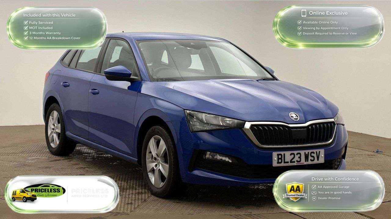 A 2023 SKODA SCALA 1.0 TSI SE Hatchback 5dr Petrol Manual Euro 6 (s/s) (95 ps) A 2023 SKODA SCALA 1.0 TSI SE Hatchback 5dr Petrol Manual Euro 6 (s/s) (95 ps)