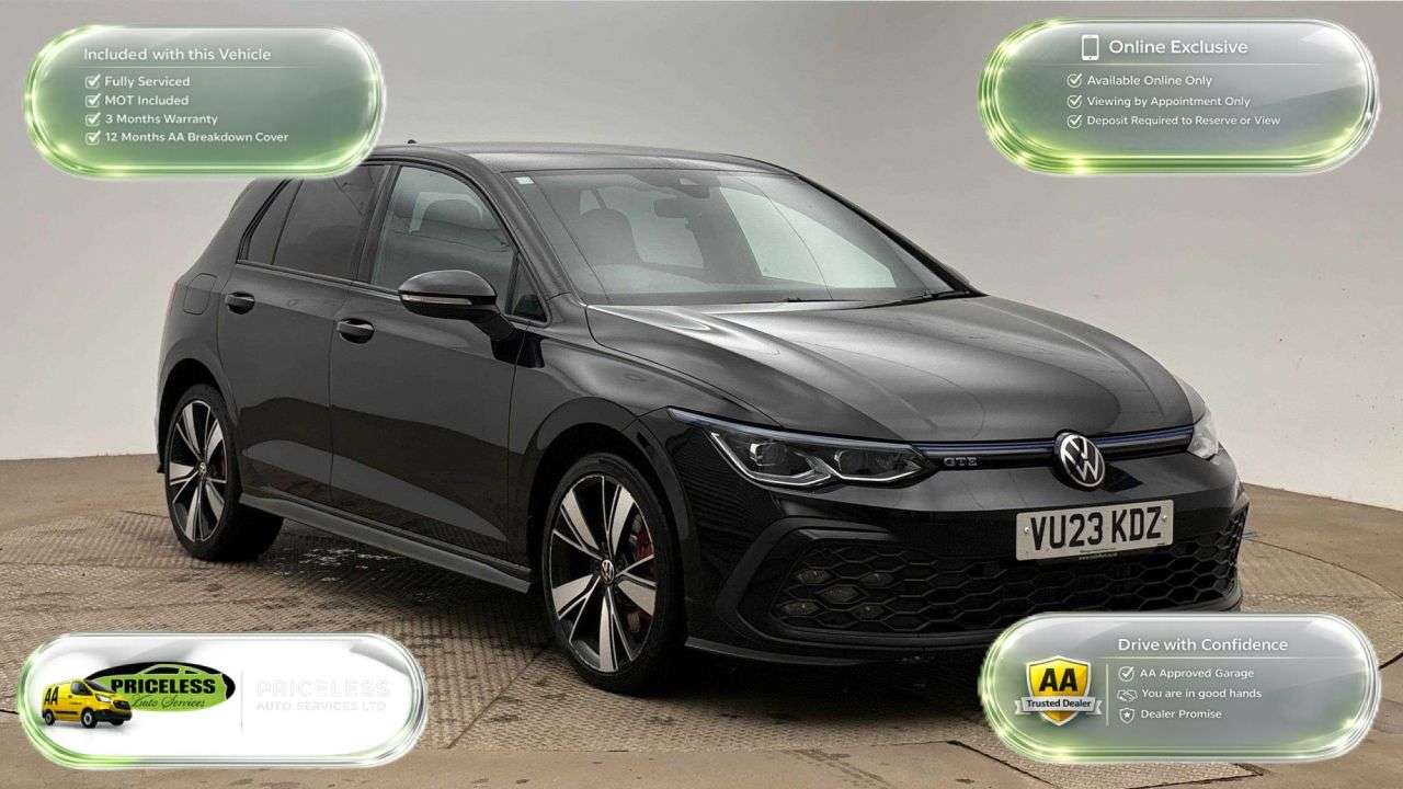 A 2023 VOLKSWAGEN GOLF AUTOMATIC 1.4 TSI 13kWh GTE Hatchback 5dr Petrol Plug-in Hybrid DSG Euro 6 A 2023 VOLKSWAGEN GOLF AUTOMATIC 1.4 TSI 13kWh GTE Hatchback 5dr Petrol Plug-in Hybrid DSG Euro 6