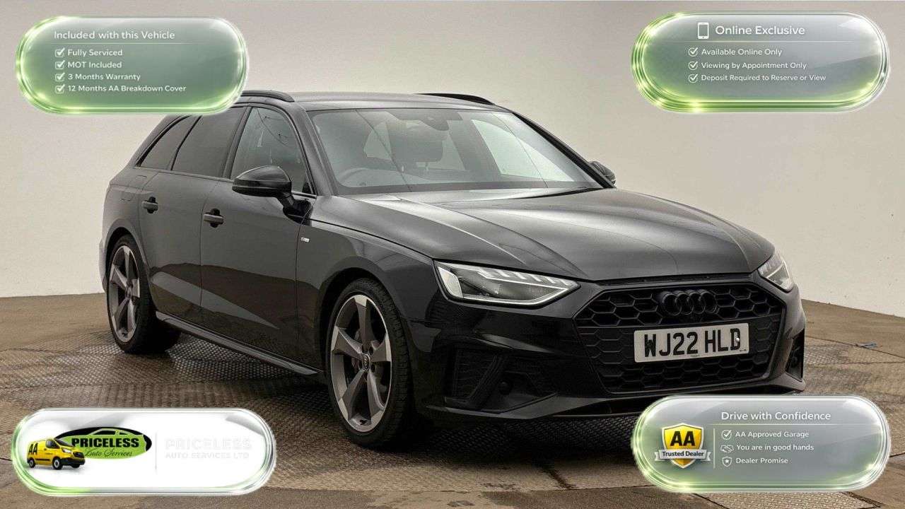 A 2022 AUDI A4 AVANT AUTOMATIC 2.0 TFSI 40 Black Edition Estate 5dr Petrol S Tronic Euro 6 (s/s) A 2022 AUDI A4 AVANT AUTOMATIC 2.0 TFSI 40 Black Edition Estate 5dr Petrol S Tronic Euro 6 (s/s)