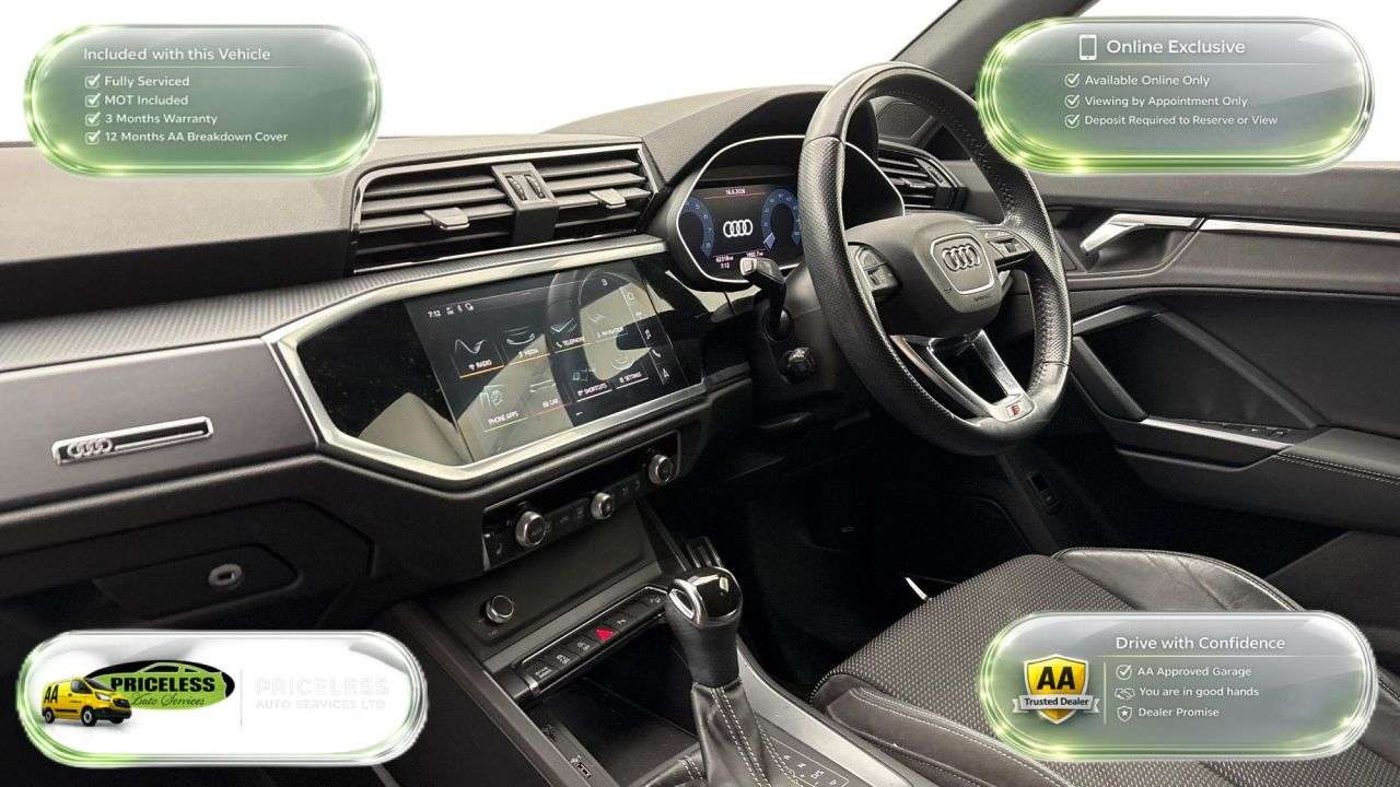 A 2020 AUDI Q3 AUTOMATIC 1.5 TFSI CoD 35 S line Sportback 5dr Petrol S Tronic Euro 6 (s/s) A 2020 AUDI Q3 AUTOMATIC 1.5 TFSI CoD 35 S line Sportback 5dr Petrol S Tronic Euro 6 (s/s)