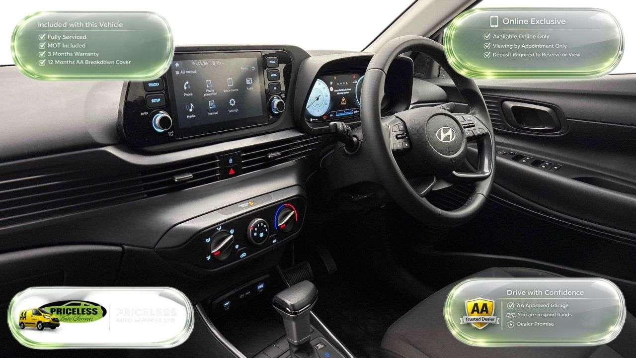A 2023 HYUNDAI I20 AUTOMATIC 1.0 T-GDi Advance Hatchback 5dr Petrol DCT Euro 6 (s/s) (100 ps) A 2023 HYUNDAI I20 AUTOMATIC 1.0 T-GDi Advance Hatchback 5dr Petrol DCT Euro 6 (s/s) (100 ps)