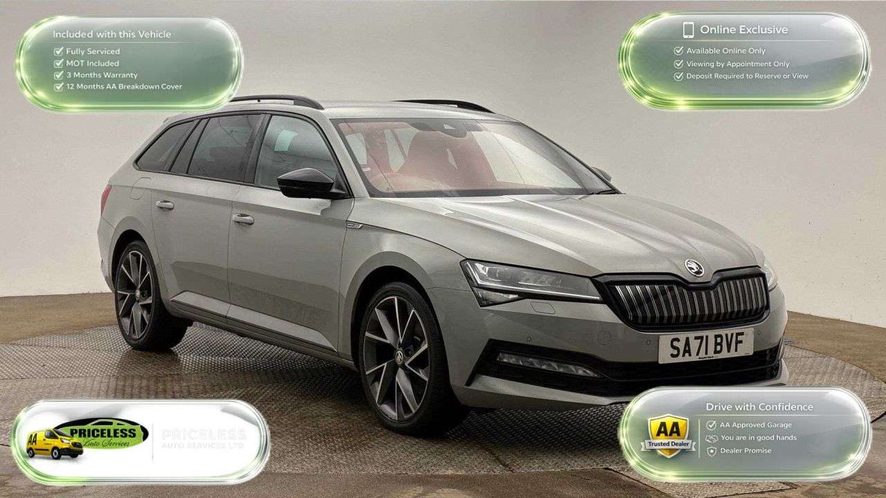 A 2021 SKODA SUPERB AUTOMATIC 1.4 TSI iV 13kWh SportLine Plus Estate 5dr Petrol Plug-in Hybrid A 2021 SKODA SUPERB AUTOMATIC 1.4 TSI iV 13kWh SportLine Plus Estate 5dr Petrol Plug-in Hybrid