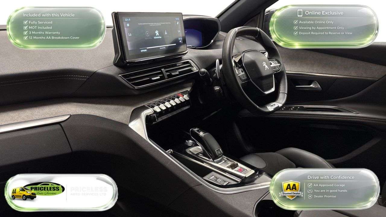 A 2022 PEUGEOT 3008 AUTOMATIC 1.5 BlueHDi GT Premium SUV 5dr Diesel EAT Euro 6 (s/s) (130 ps) A 2022 PEUGEOT 3008 AUTOMATIC 1.5 BlueHDi GT Premium SUV 5dr Diesel EAT Euro 6 (s/s) (130 ps)