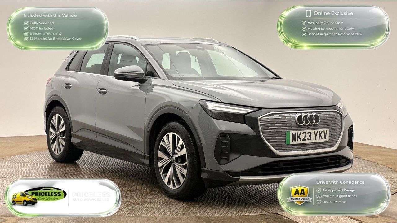 A 2023 AUDI Q4 E-TRON AUTOMATIC 40 Sport SUV 5dr Electric Auto 82kWh (204 ps) A 2023 AUDI Q4 E-TRON AUTOMATIC 40 Sport SUV 5dr Electric Auto 82kWh (204 ps)