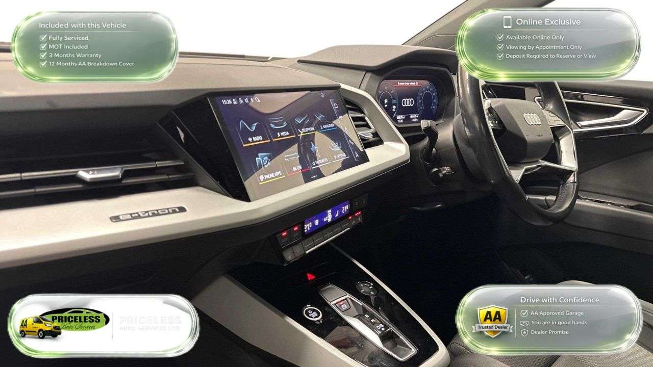 A 2023 AUDI Q4 E-TRON AUTOMATIC 40 Sport SUV 5dr Electric Auto 82kWh (204 ps) A 2023 AUDI Q4 E-TRON AUTOMATIC 40 Sport SUV 5dr Electric Auto 82kWh (204 ps)