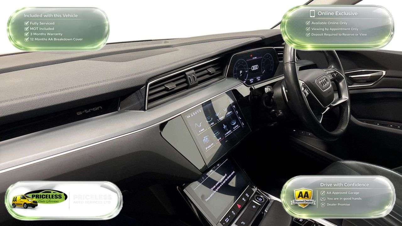 A 2023 AUDI Q8 E-TRON AUTOMATIC 50 Sport SUV 5dr Electric Auto quattro 95kWh (11kW Charger) (340 A 2023 AUDI Q8 E-TRON AUTOMATIC 50 Sport SUV 5dr Electric Auto quattro 95kWh (11kW Charger) (340