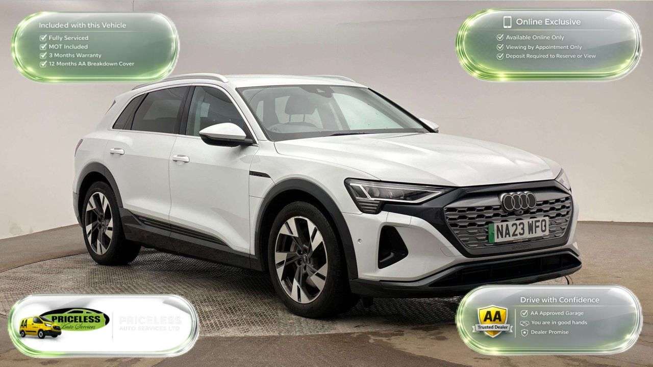 A 2023 AUDI Q8 E-TRON AUTOMATIC 50 Sport SUV 5dr Electric Auto quattro 95kWh (11kW Charger) (340 A 2023 AUDI Q8 E-TRON AUTOMATIC 50 Sport SUV 5dr Electric Auto quattro 95kWh (11kW Charger) (340