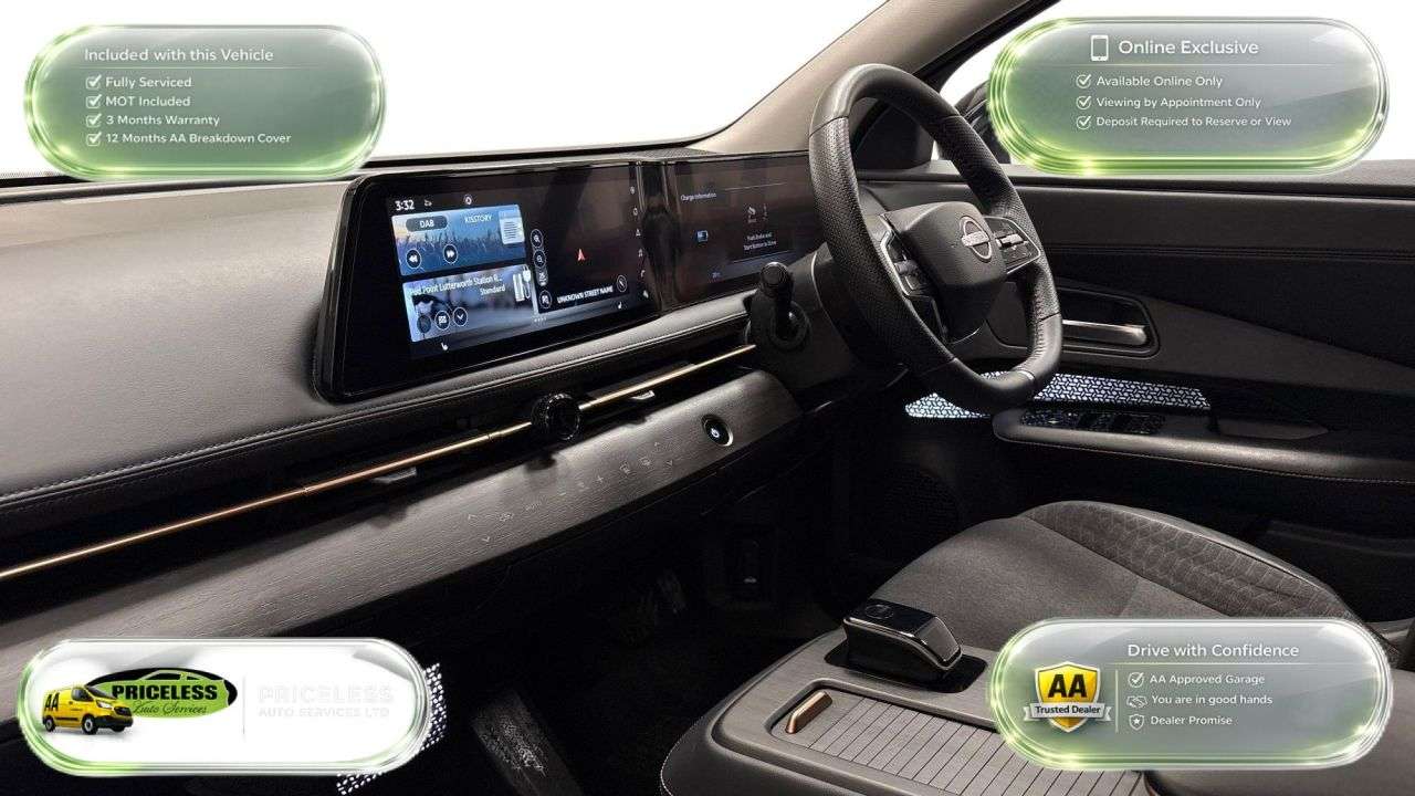 A 2023 NISSAN ARIYA AUTOMATIC 63kWh Advance SUV 5dr Electric Auto 7.4kW Charger (217 ps) A 2023 NISSAN ARIYA AUTOMATIC 63kWh Advance SUV 5dr Electric Auto 7.4kW Charger (217 ps)