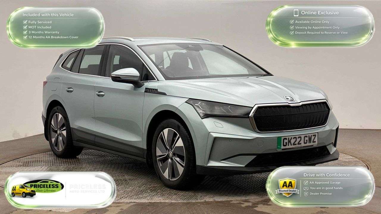 A 2022 SKODA ENYAQ AUTOMATIC iV 82kWh 80 SUV 5dr Electric Auto (204 ps) A 2022 SKODA ENYAQ AUTOMATIC iV 82kWh 80 SUV 5dr Electric Auto (204 ps)