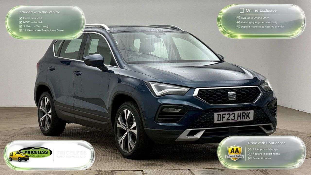 A 2023 SEAT ATECA AUTOMATIC 1.5 TSI EVO SE Technology SUV 5dr Petrol DSG Euro 6 (s/s) (150 ps A 2023 SEAT ATECA AUTOMATIC 1.5 TSI EVO SE Technology SUV 5dr Petrol DSG Euro 6 (s/s) (150 ps