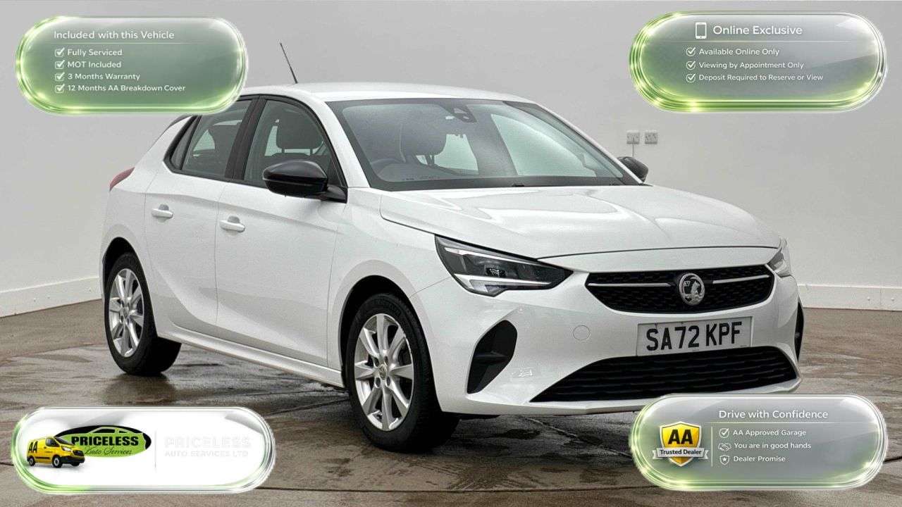 A 2022 VAUXHALL CORSA 1.2 Design Hatchback 5dr Petrol Manual Euro 6 (75 ps) A 2022 VAUXHALL CORSA 1.2 Design Hatchback 5dr Petrol Manual Euro 6 (75 ps)