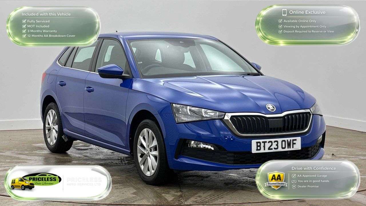 A 2023 SKODA SCALA 1.0 TSI SE Technology Hatchback 5dr Petrol Manual Euro 6 (s/s) (110 ps) A 2023 SKODA SCALA 1.0 TSI SE Technology Hatchback 5dr Petrol Manual Euro 6 (s/s) (110 ps)