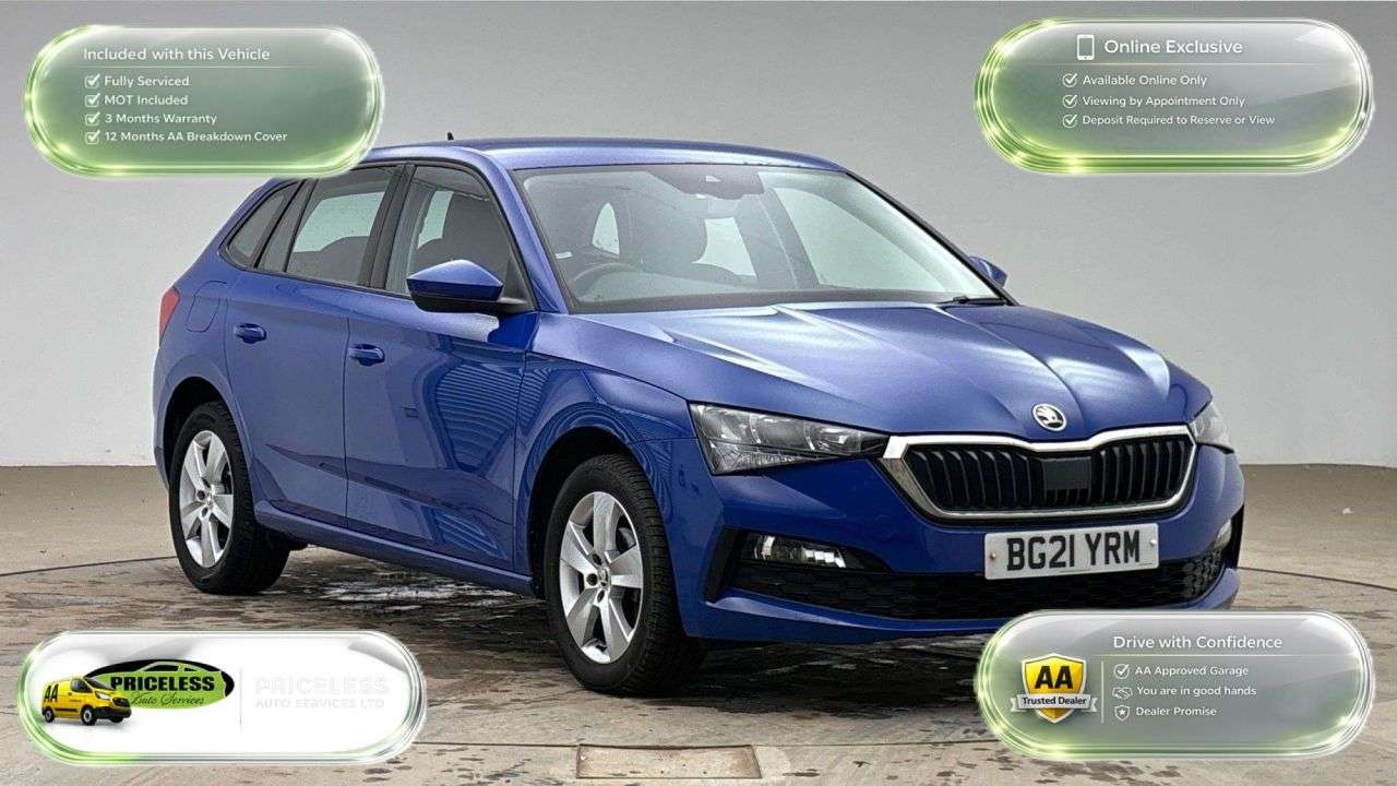 A 2021 SKODA SCALA 1.0 TSI SE Hatchback 5dr Petrol Manual Euro 6 (s/s) (95 ps) A 2021 SKODA SCALA 1.0 TSI SE Hatchback 5dr Petrol Manual Euro 6 (s/s) (95 ps)