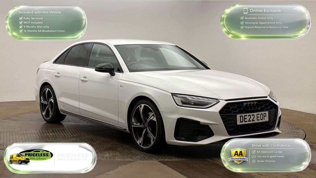 A 2022 AUDI A4 2.0 TFSI 35 Black Edition Saloon 4dr Petrol Manual Euro 6 (s/s) (150 ps) A 2022 AUDI A4 2.0 TFSI 35 Black Edition Saloon 4dr Petrol Manual Euro 6 (s/s) (150 ps)