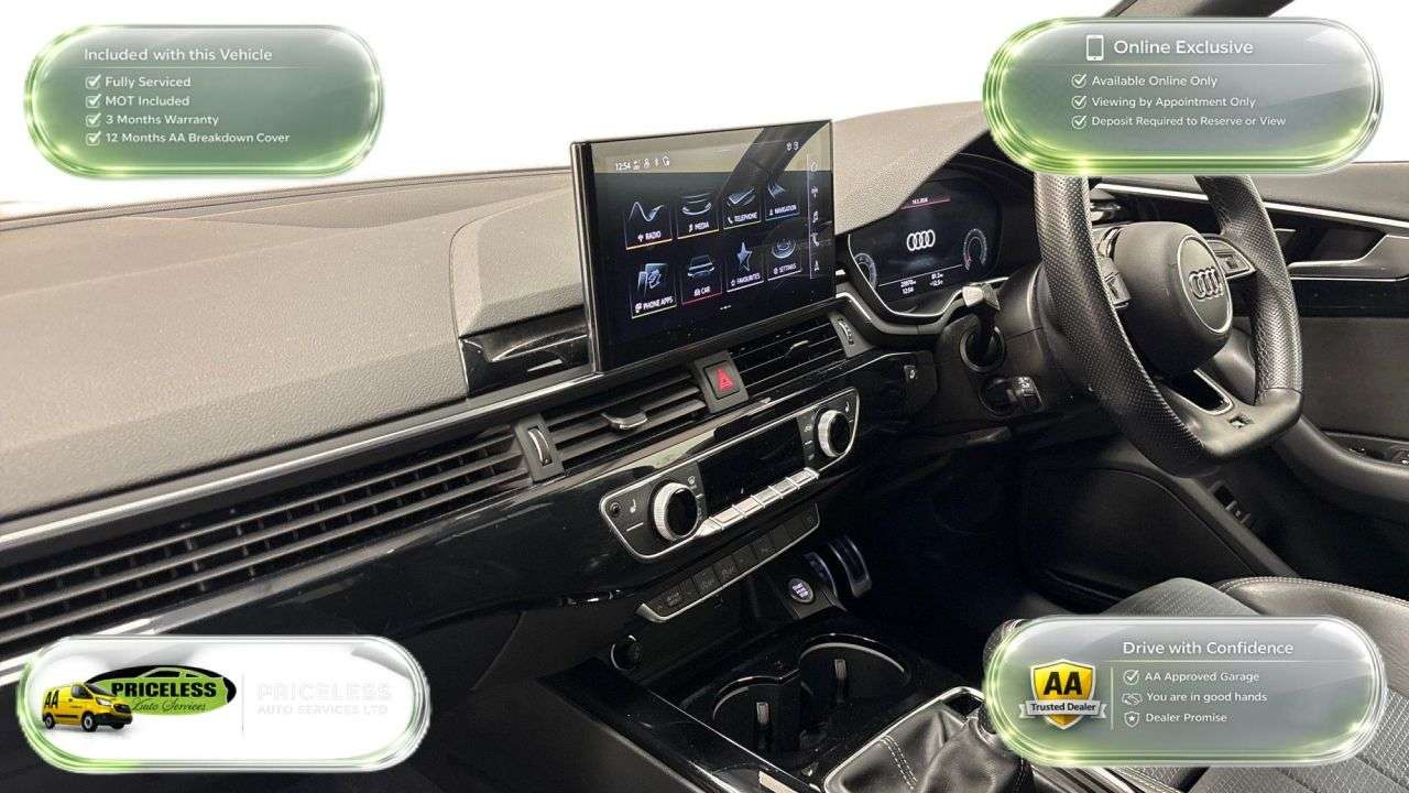 A 2022 AUDI A4 2.0 TFSI 35 Black Edition Saloon 4dr Petrol Manual Euro 6 (s/s) (150 ps) A 2022 AUDI A4 2.0 TFSI 35 Black Edition Saloon 4dr Petrol Manual Euro 6 (s/s) (150 ps)