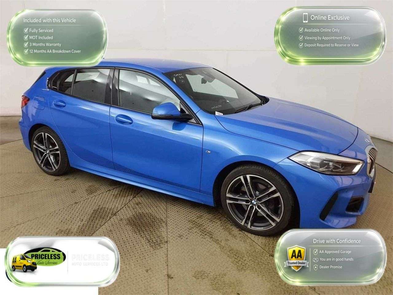 A 2022 BMW 1 SERIES AUTOMATIC 1.5 118i M Sport (LCP) Hatchback 5dr Petrol DCT Euro 6 (s/s) (136 A 2022 BMW 1 SERIES AUTOMATIC 1.5 118i M Sport (LCP) Hatchback 5dr Petrol DCT Euro 6 (s/s) (136