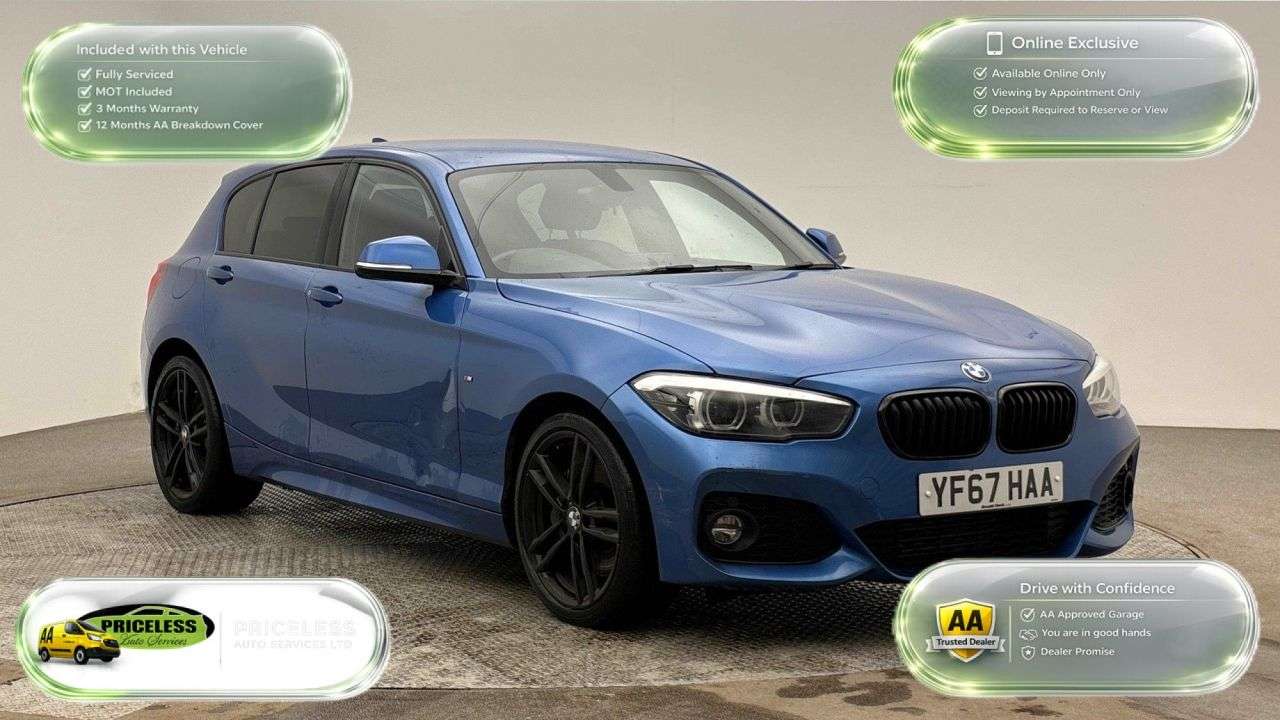 A 2017 BMW 1 SERIES 1.5 118i M Sport Shadow Edition Hatchback 5dr Petrol Manual Euro 6 (s/s) (1 A 2017 BMW 1 SERIES 1.5 118i M Sport Shadow Edition Hatchback 5dr Petrol Manual Euro 6 (s/s) (1