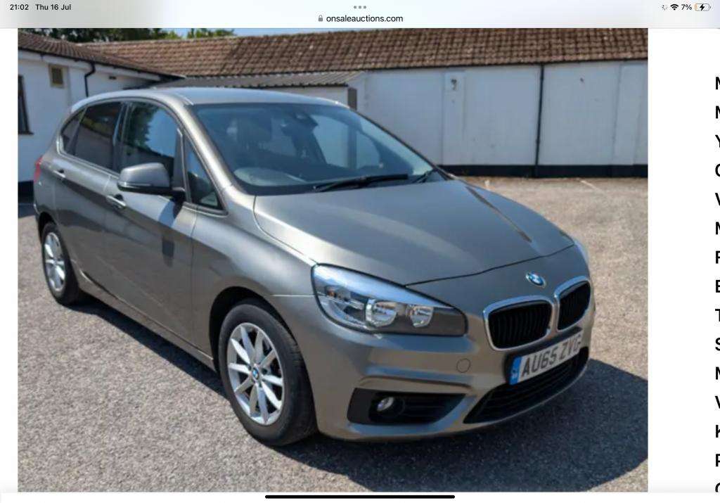 A 2015 BMW 2 SERIES 218d Se A 2015 BMW 2 SERIES 218d Se