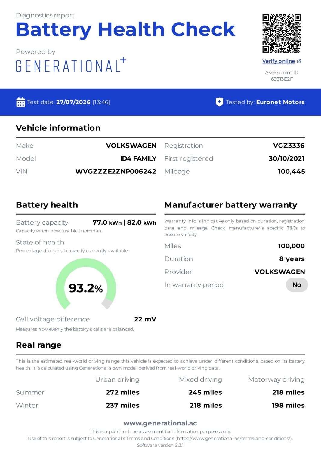 A 2021 VOLKSWAGEN ID.4 Pro Performance 77kWh Family SUV 5dr Electric Auto (204 ps) A 2021 VOLKSWAGEN ID.4 Pro Performance 77kWh Family SUV 5dr Electric Auto (204 ps)