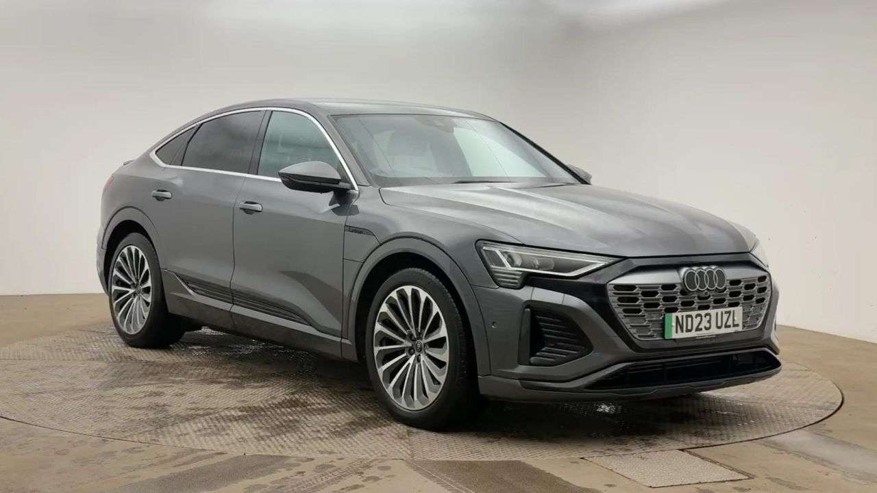 A 2023 AUDI Q8 E-TRON 55 S line Sportback 5dr Electric Auto quattro 114kWh (11kW Charger) (408 ps A 2023 AUDI Q8 E-TRON 55 S line Sportback 5dr Electric Auto quattro 114kWh (11kW Charger) (408 ps