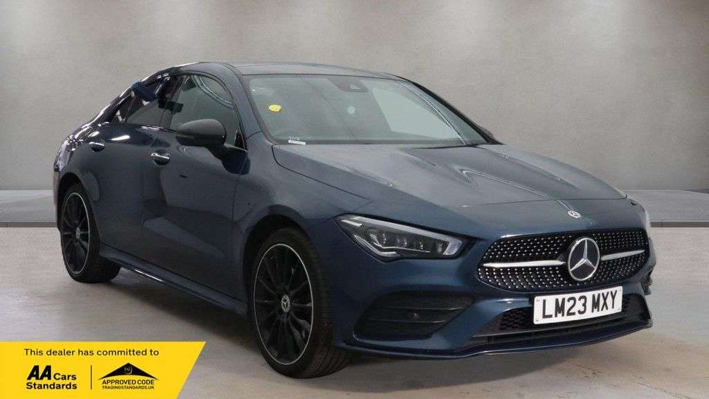 A 2023 MERCEDES-BENZ CLA 1.3 CLA250e 15.6kWh AMG Line Night Edition (Premium Plus) Coupe 4dr Petrol A 2023 MERCEDES-BENZ CLA 1.3 CLA250e 15.6kWh AMG Line Night Edition (Premium Plus) Coupe 4dr Petrol