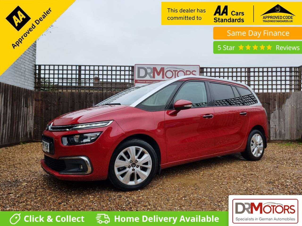 A 2017 CITROEN GRAND C4 PICASSO 1.2 PureTech Flair MPV 5dr Petrol EAT6 Euro 6 (s/s) (130 ps) SAT NAV + R/CA A 2017 CITROEN GRAND C4 PICASSO 1.2 PureTech Flair MPV 5dr Petrol EAT6 Euro 6 (s/s) (130 ps) SAT NAV + R/CA