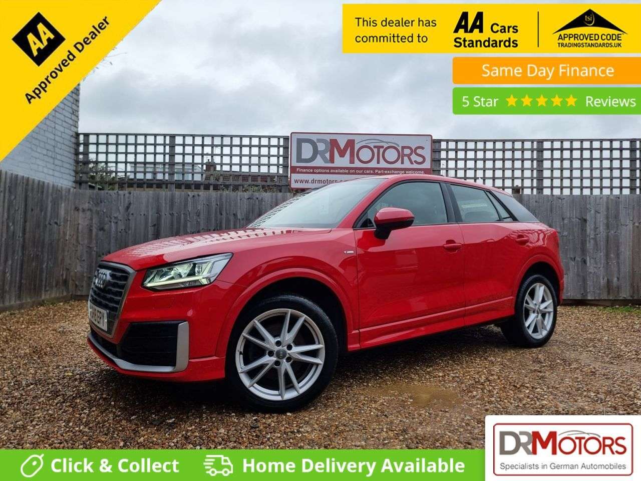 A 2018 AUDI Q2 1.4 TFSI CoD S line SUV 5dr Petrol Manual Euro 6 (s/s) (150 ps) SAT NAV + S A 2018 AUDI Q2 1.4 TFSI CoD S line SUV 5dr Petrol Manual Euro 6 (s/s) (150 ps) SAT NAV + S