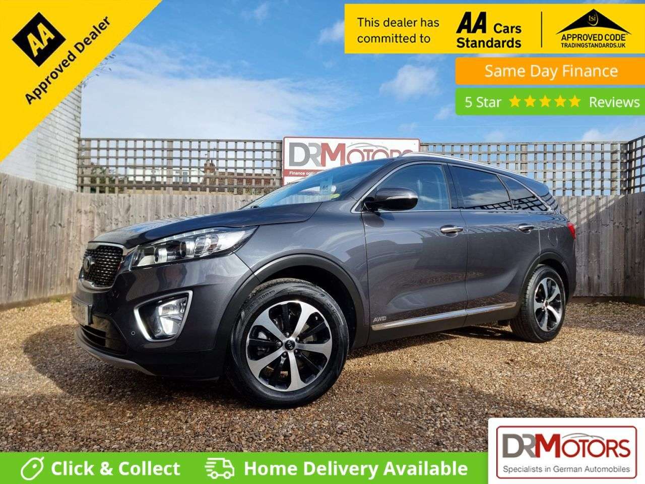 A 2016 KIA SORENTO 2.2 CRDi KX-2 SUV 5dr Diesel Manual AWD Euro 6 (s/s) (197 bhp) + SAT NAV + A 2016 KIA SORENTO 2.2 CRDi KX-2 SUV 5dr Diesel Manual AWD Euro 6 (s/s) (197 bhp) + SAT NAV +