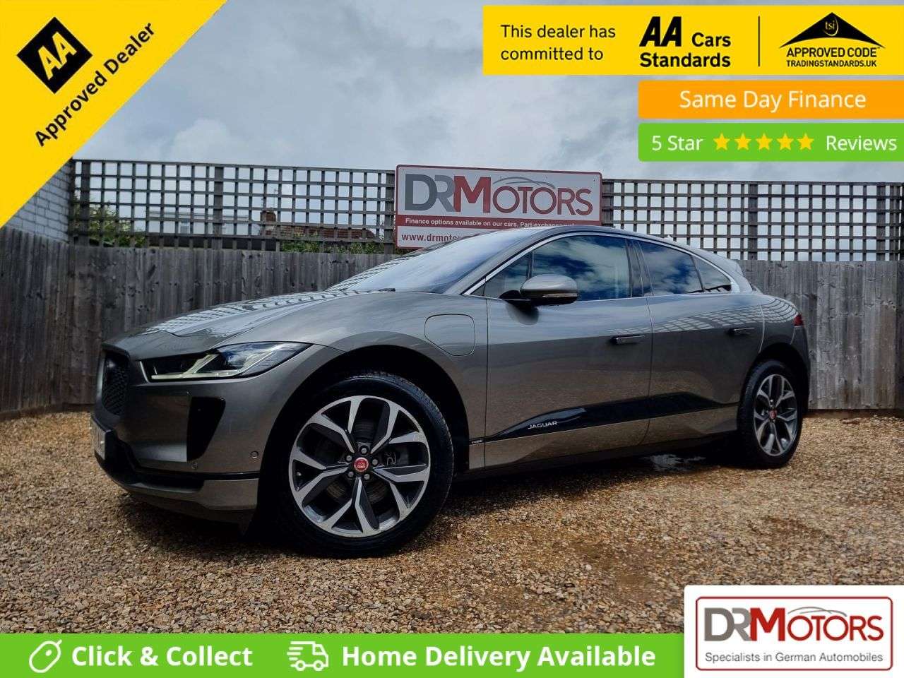 A 2020 JAGUAR I-PACE 400 90kWh HSE SUV 5dr Electric Auto 4WD (400 ps) SAT NAV + R/CAMERA + H/LEA A 2020 JAGUAR I-PACE 400 90kWh HSE SUV 5dr Electric Auto 4WD (400 ps) SAT NAV + R/CAMERA + H/LEA