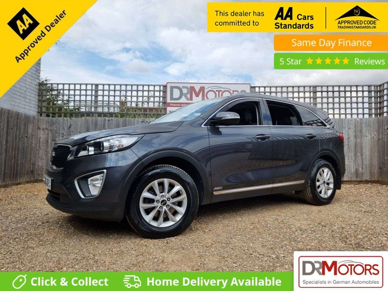 A 2016 KIA SORENTO 2.2 CRDi KX-1 SUV 5dr Diesel Manual AWD Euro 6 (s/s) (197 bhp) 7 SEATER + B A 2016 KIA SORENTO 2.2 CRDi KX-1 SUV 5dr Diesel Manual AWD Euro 6 (s/s) (197 bhp) 7 SEATER + B