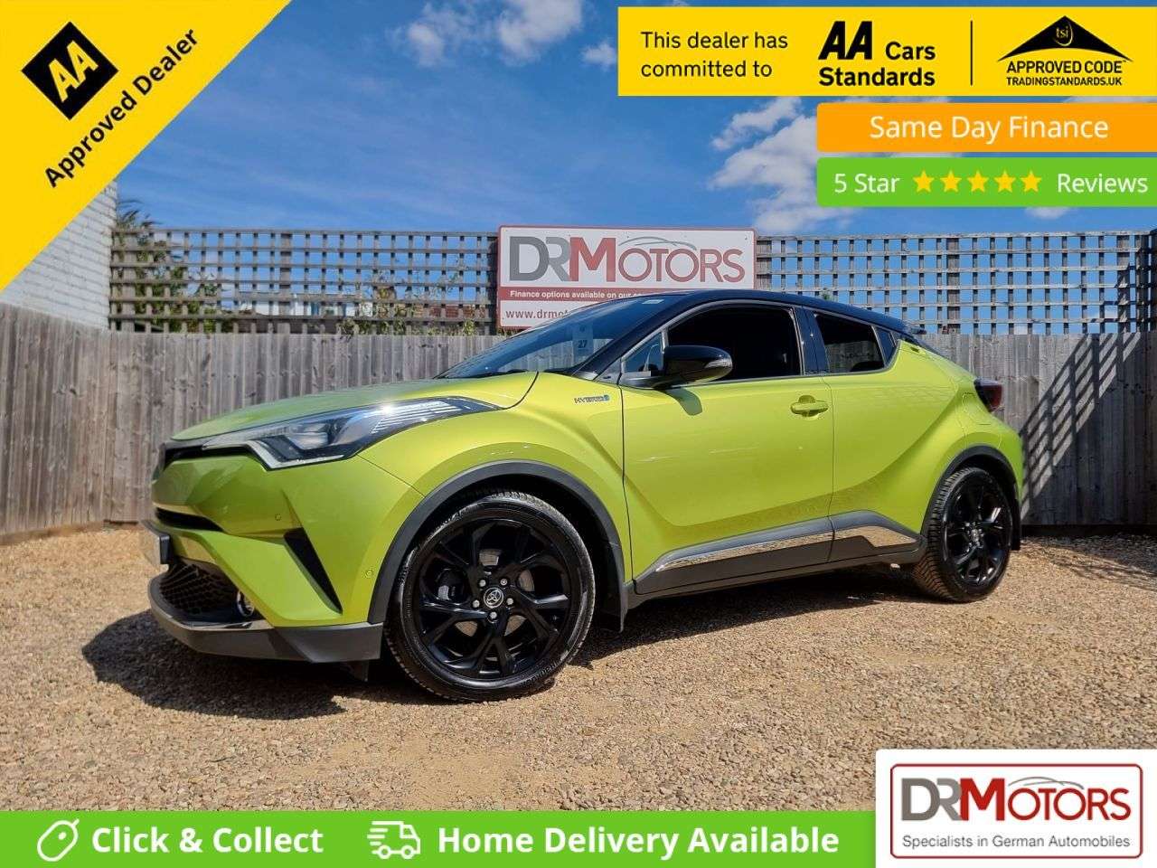 A 2019 TOYOTA C-HR 1.8 VVT-h Lime Edition SUV 5dr Petrol Hybrid CVT Euro 6 (s/s) (122 ps) SAT A 2019 TOYOTA C-HR 1.8 VVT-h Lime Edition SUV 5dr Petrol Hybrid CVT Euro 6 (s/s) (122 ps) SAT
