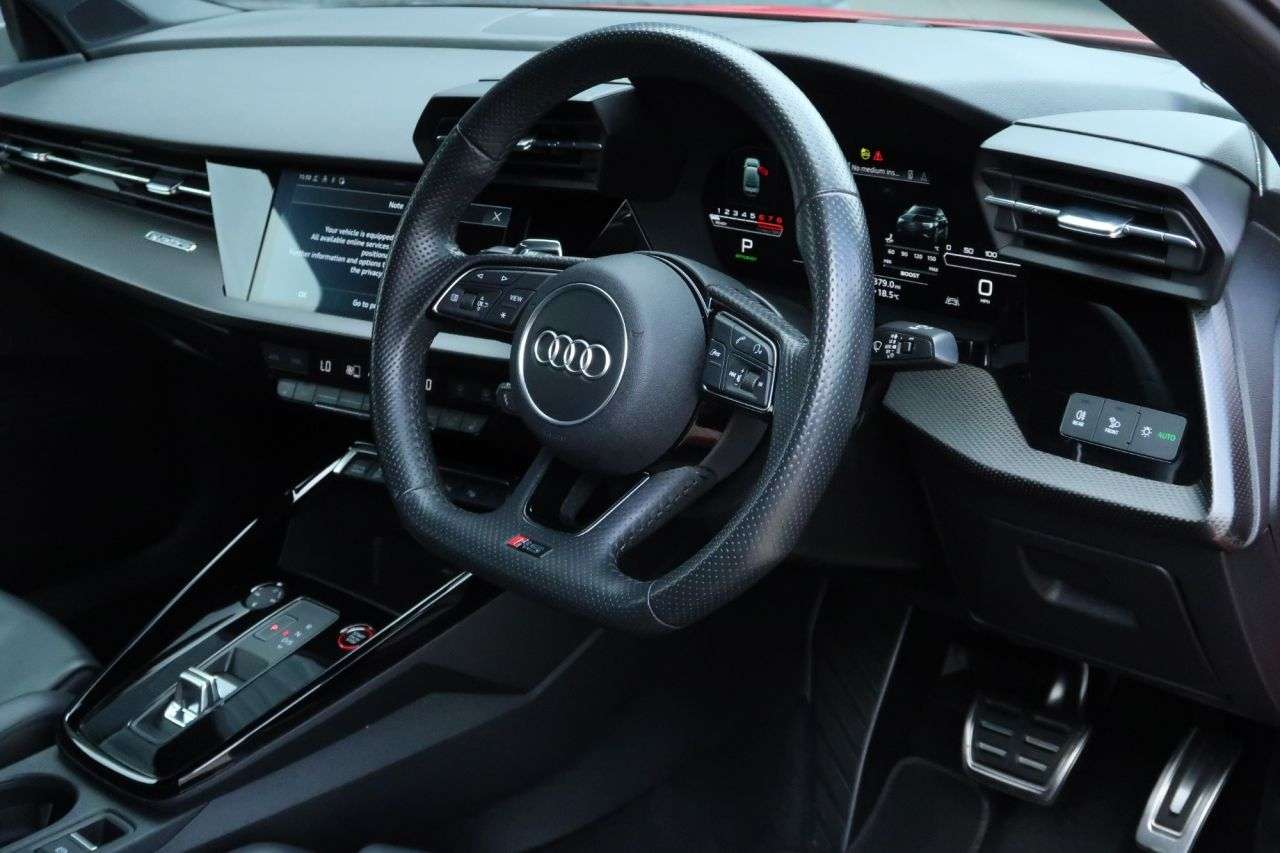 A 2022 AUDI RS3 2.5 TFSI Carbon Black Saloon 4dr Petrol S Tronic quattro Euro 6 (s/s) (400 A 2022 AUDI RS3 2.5 TFSI Carbon Black Saloon 4dr Petrol S Tronic quattro Euro 6 (s/s) (400