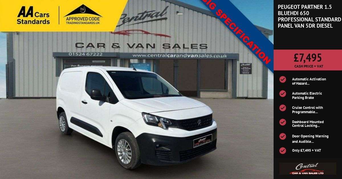 A 2021 PEUGEOT PARTNER 1.5 BlueHDi 650 Professional Standard Panel Van 5dr Diesel Manual SWB Euro A 2021 PEUGEOT PARTNER 1.5 BlueHDi 650 Professional Standard Panel Van 5dr Diesel Manual SWB Euro