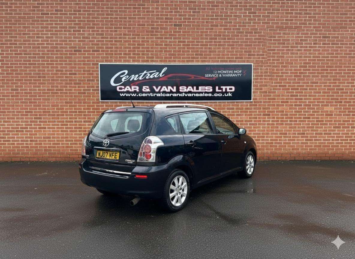 A 2007 TOYOTA COROLLA VERSO 1.8 VVT-i T Spirit MPV 5dr Petrol Manual (184 g/km, 127 bhp) Full MOT, 3 mo A 2007 TOYOTA COROLLA VERSO 1.8 VVT-i T Spirit MPV 5dr Petrol Manual (184 g/km, 127 bhp) Full MOT, 3 mo