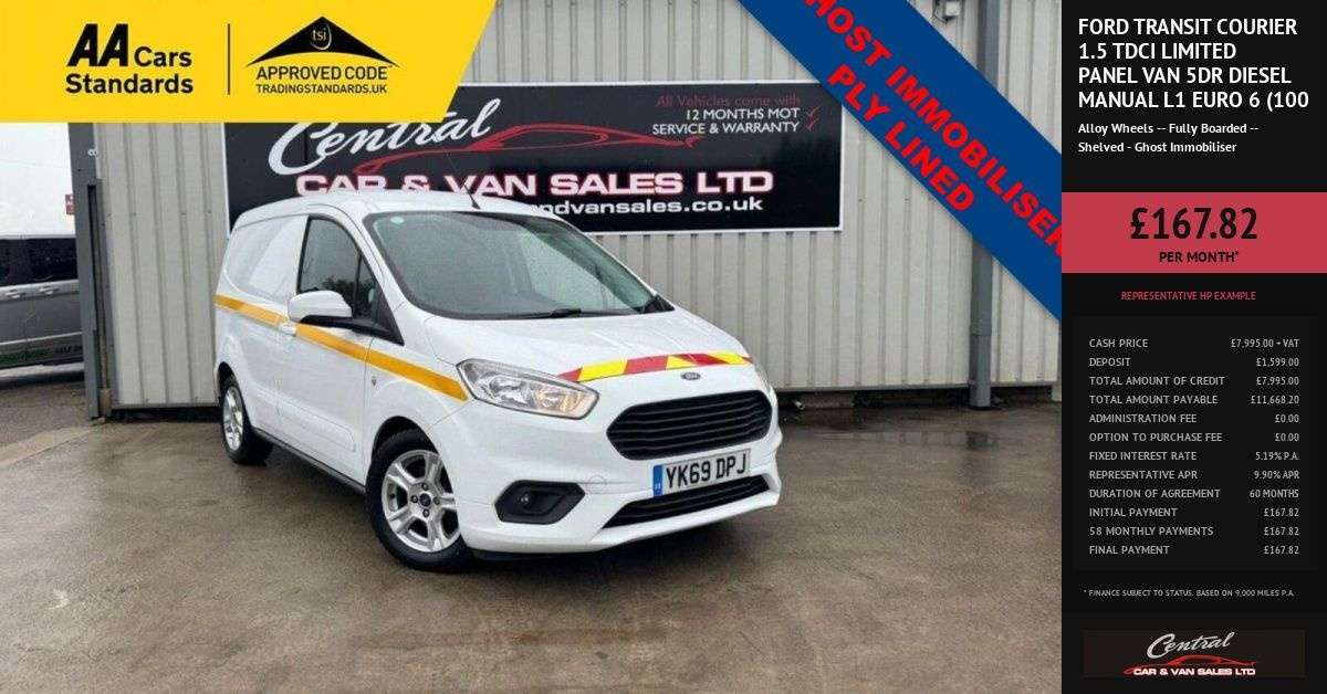 A 2020 FORD TRANSIT COURIER 1.5 TDCi Limited Panel Van 5dr Diesel Manual L1 Euro 6 (100 ps) Shelved - G A 2020 FORD TRANSIT COURIER 1.5 TDCi Limited Panel Van 5dr Diesel Manual L1 Euro 6 (100 ps) Shelved - G