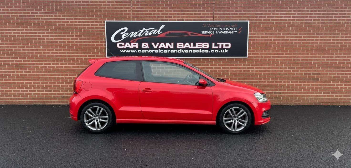 A 2016 VOLKSWAGEN POLO 1.0 TSI BlueMotion Tech R-Line Hatchback 3dr Petrol DSG Euro 6 (s/s) (110 b A 2016 VOLKSWAGEN POLO 1.0 TSI BlueMotion Tech R-Line Hatchback 3dr Petrol DSG Euro 6 (s/s) (110 b