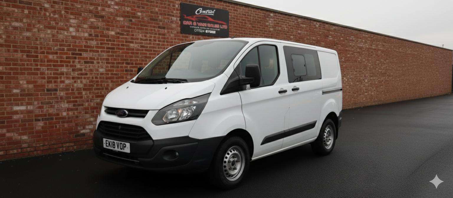 A 2018 FORD TRANSIT CUSTOM Crew Van 5 Seater 2.0 TDCI 104 bhp Air Con - F& R P/Sensors A 2018 FORD TRANSIT CUSTOM Crew Van 5 Seater 2.0 TDCI 104 bhp Air Con - F& R P/Sensors