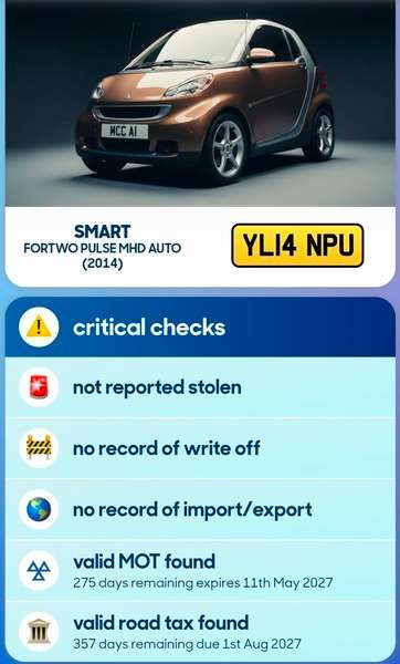 A 2014 SMART FORTWO 1.0 PULSE MHD A 2014 SMART FORTWO 1.0 PULSE MHD