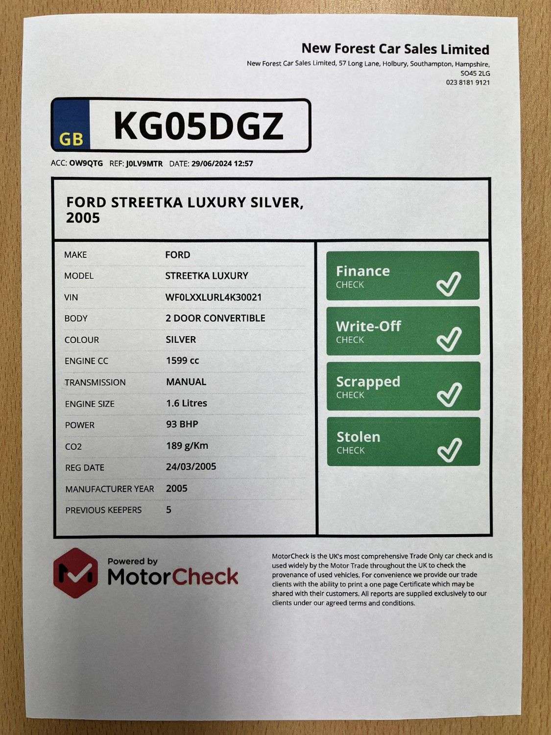 2005 FORD STREET KA 2005 FORD STREET KA