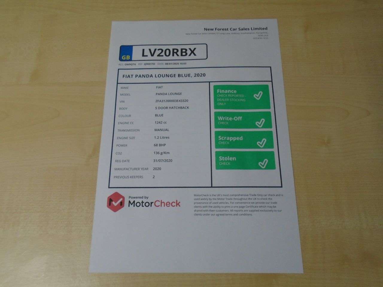 2020 FIAT PANDA 2020 FIAT PANDA