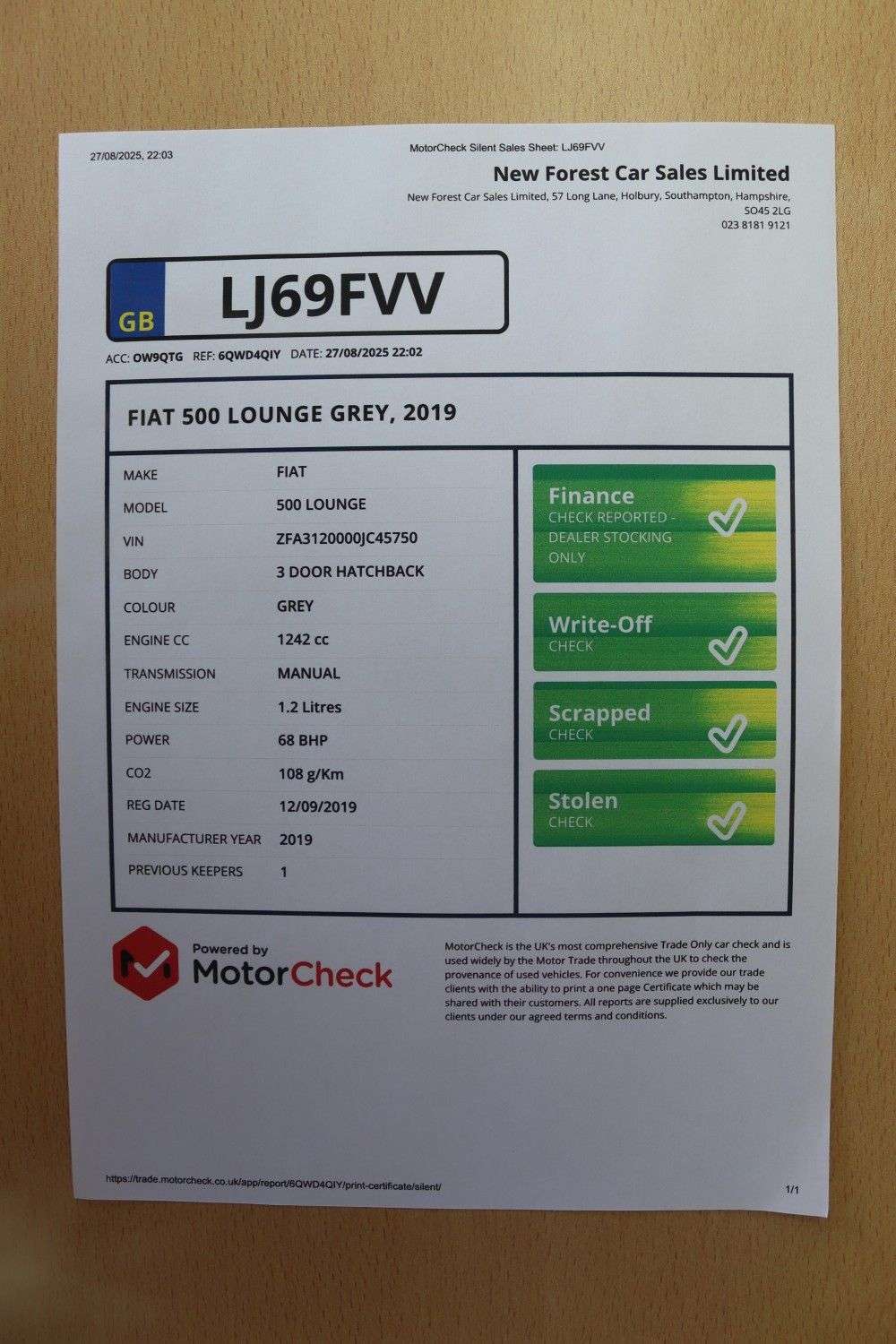 2019 FIAT 500 2019 FIAT 500