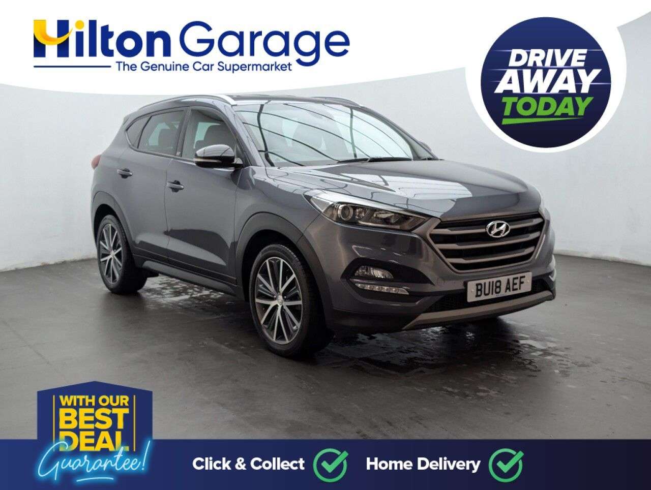 A 2018 HYUNDAI TUCSON 1.6 T-GDi GO! SE SUV 5dr Petrol DCT Euro 6 (177 ps) NAVIGATION+CRUISE CONTR A 2018 HYUNDAI TUCSON 1.6 T-GDi GO! SE SUV 5dr Petrol DCT Euro 6 (177 ps) NAVIGATION+CRUISE CONTR