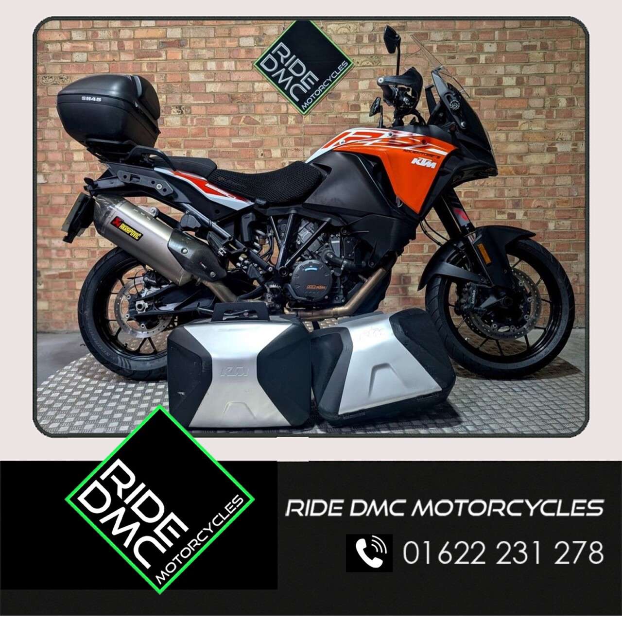 A 2018 KTM 1290 SUPER ADVENTURE S AKRAPOVIC. FULL LUGGAGE. GOOD SERVICE HISTORY AKRAPOVIC EXHAUST A 2018 KTM 1290 SUPER ADVENTURE S AKRAPOVIC. FULL LUGGAGE. GOOD SERVICE HISTORY AKRAPOVIC EXHAUST